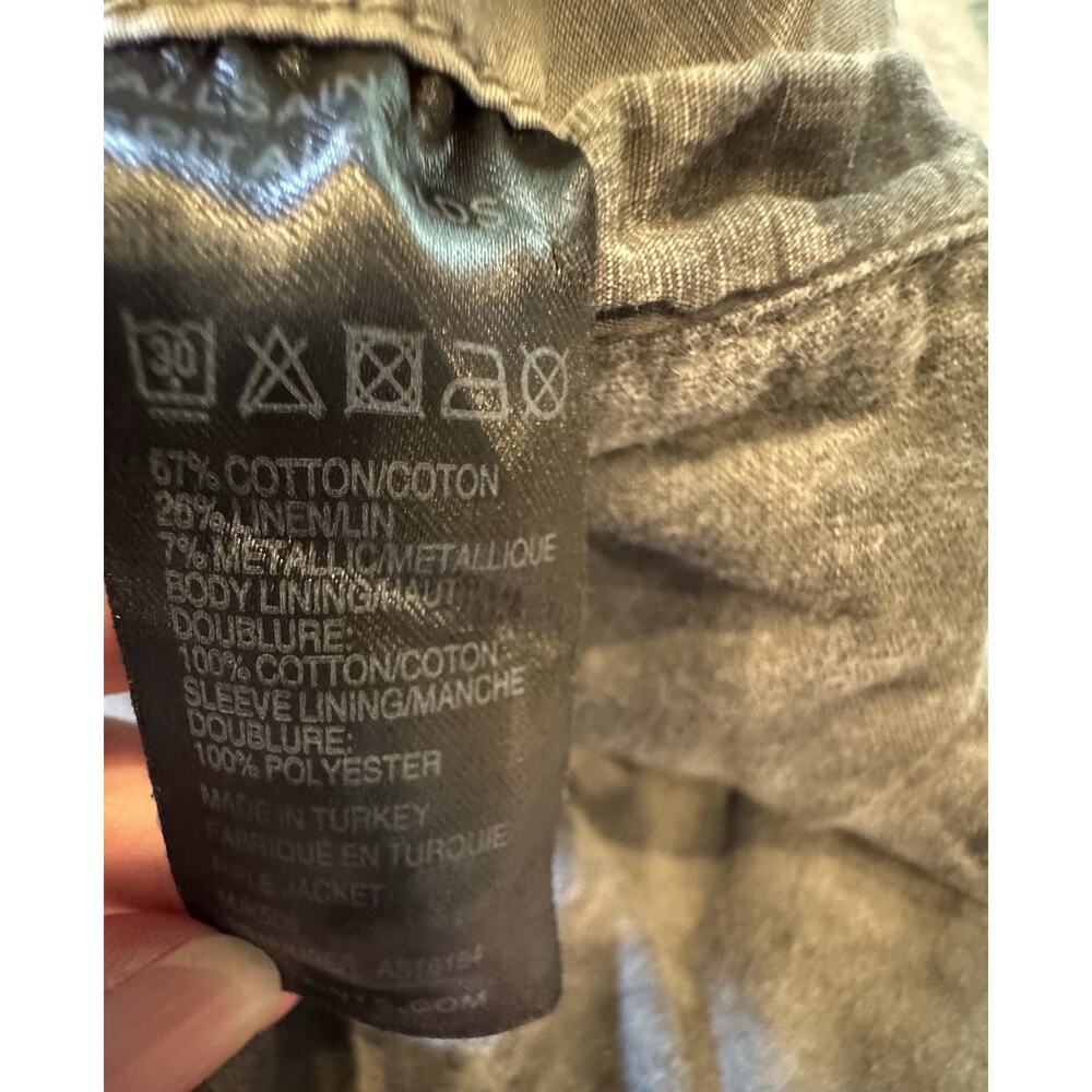 AllSaints Spitalfields Mens Gray Military Field Jacket Drawstring Waist size M - Picture 13 of 15